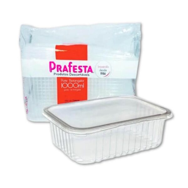 Kit Pote 1000ml Retang C/tp 24UN